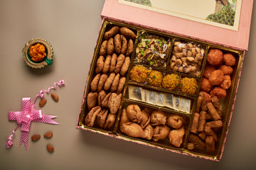 7 Section File Box - Jodhpuri Laddoo Kaju Katli Savoury 1.6 KG