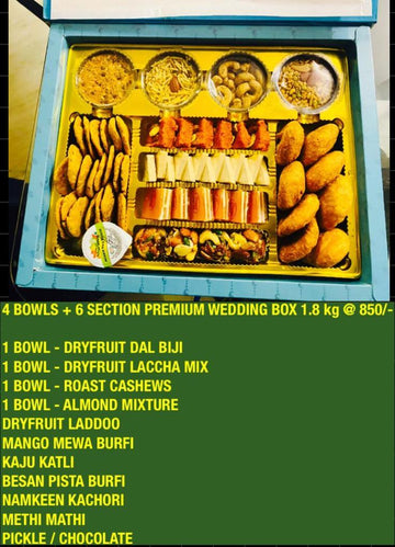 6 Section 4 Bowls Dryfruit Sweets Bhaji Savoury Jumbo File 1.4 KG